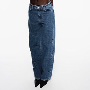 Zara high rise full length ring jeans